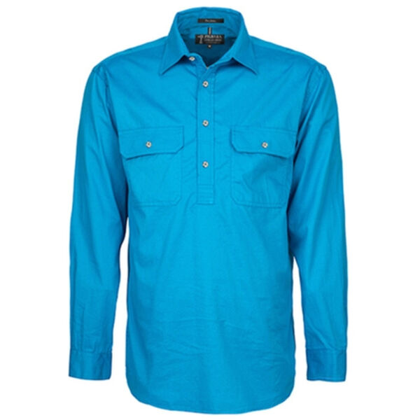 MENS PILBARA CLOSED FRONT L/S SHIRT Thumbnail
