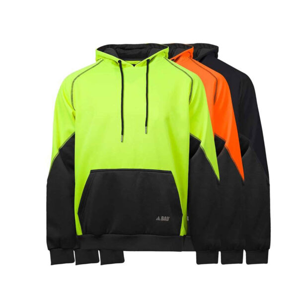 BAD WORKWEAR Waterproof Rain-Defend™ Hi-Vis Fleece Hoodie (Pull Over) Thumbnail