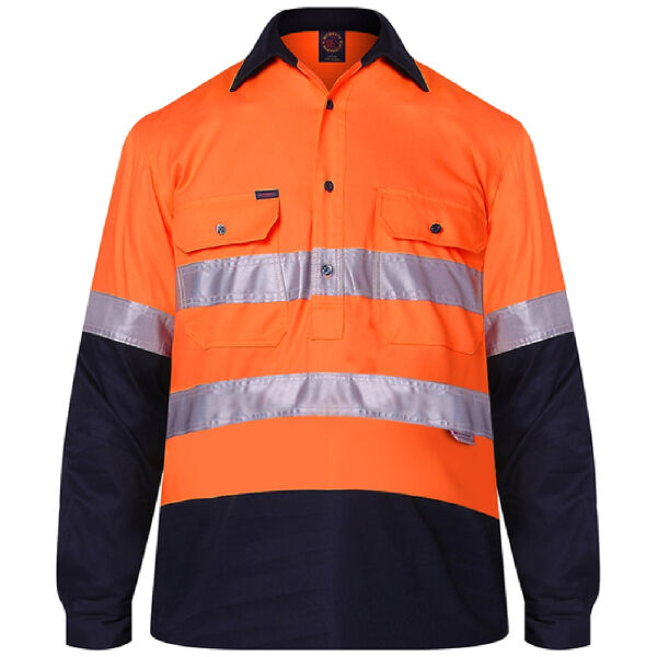 Ritemate 2 Tone Closed Front L/S Shirt 50MM Reflective Tape Thumbnail
